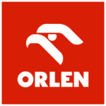 ORLEN corporate logo on a red square: white abstract symbol with the word ORLEN
